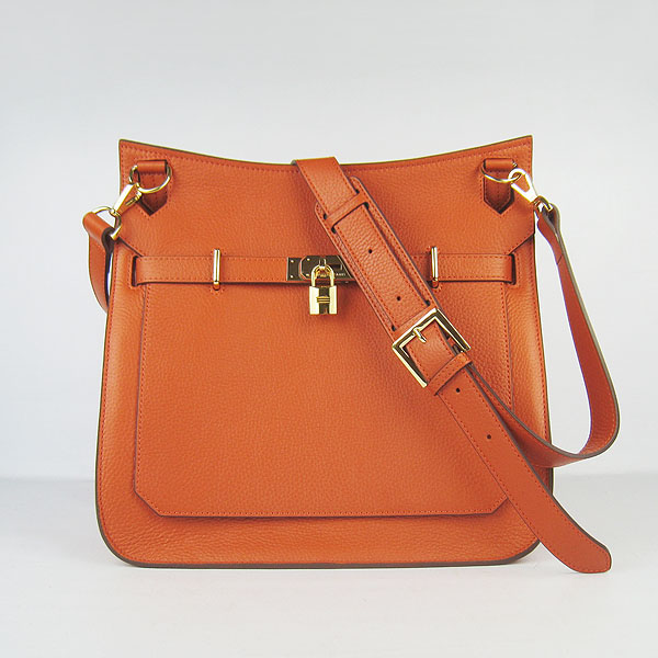 Replica Hermes Jypsiere Fjord Leather Messenger Bag Orange H6508 - 1:1 Copy - Click Image to Close